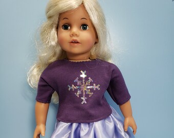 18" Doll with Snowflake Shirt, 5 Doll Skirts, Doll Shoes and Underwear