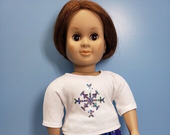 18" Doll with Snowflake Shirt, 5 Doll Skirts, Doll Shoes and Underwear