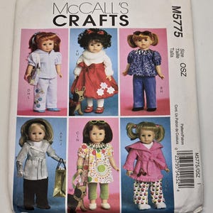 McCall&#39;s Sewing Pattern #M5775 for 18&quot; Doll Clothes