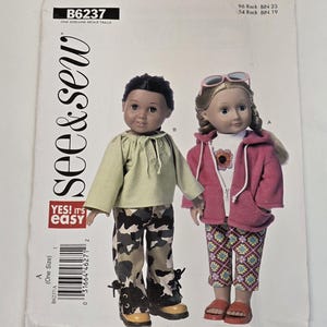 See & Sew Sewing Pattern #B6237 for 18&quot; Doll Clothes
