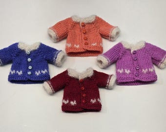 Fuzzy Heart Doll Sweater for Your 8" Doll like American Girl Bitty Caring for Baby Dolls