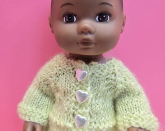 Pretty in Pastel Hand Knit Doll Sweater Jackets for 8" Dolls like American Girl Itty Bitty Caring for Baby Dolls