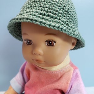 Crocheted Doll Bucket Hat for Your 8" Doll like American Girl Caring for Itty-bitty Caring for Baby Dolls