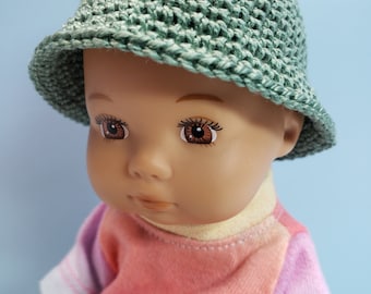 Crocheted Doll Bucket Hat for Your 8" Doll like American Girl Caring for Itty-bitty Caring for Baby Dolls