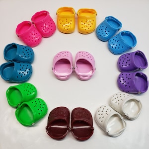 Bright and Colorful Plastic Doll Clogs for Your 18" Doll like American Girl or Our Generation Dolls and Bitty Baby Dolls
