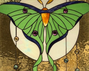 Luna Moth Stained Glass Pattern PDF, PNG Digital File - Etsy Israel