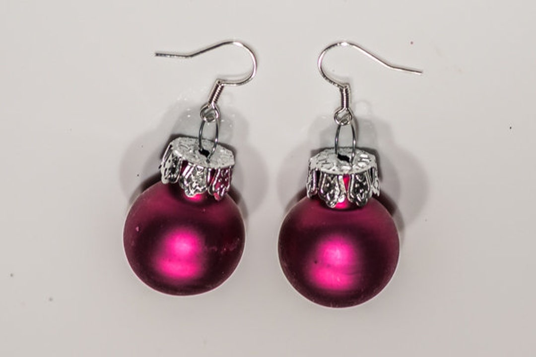 Ohrringe Christbaumkugeln Pink Beere Matt Weihnachten NEU Etsy.de