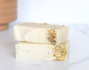 Baby Soap - Unscented Baby Wash, Calendula, Vegan, Sensitive Skin, Palm Oil Free Soap, Organic, All Natural, Chamomile Infused, Cold Process