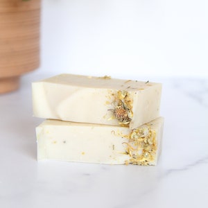 Baby Soap - Unscented Baby Wash, Calendula, Vegan, Sensitive Skin, Palm Oil Free Soap, Organic, All Natural, Chamomile Infused, Cold Process