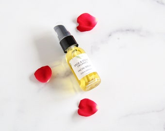 Rose Facial Serum | Anti-Aging, Facial Moisturizer, All Natural, Organic, Herbal Face Oil, Rose Hip, Calendula, Skin Care, Cruelty Free