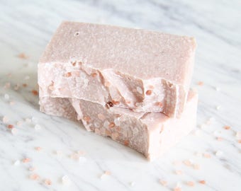 Pink Peppermint Salt Bar Soap - Rose Clay Soap - Vegan Soap - Palm Oil Free Soap - Cruelty Free - Skin Care - Natural - Organic - Salt Bar