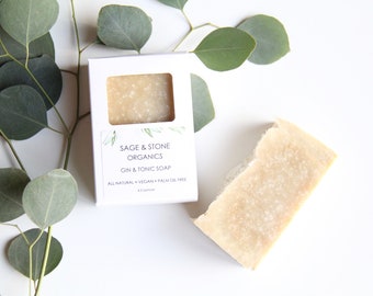 Gin & Tonic Soap - Vegan, All Natural, Organic, Palm Oil Free, Skin Care, Cold Process Soap, Artisan, Essential Oils