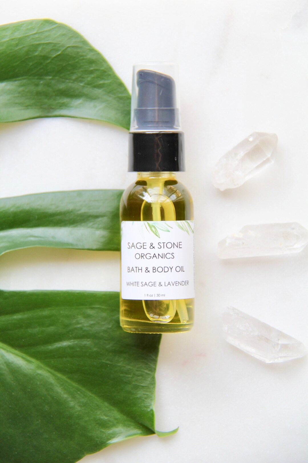 White Sage & Quartz Body Oil Lavender Sage Body Oil Etsy