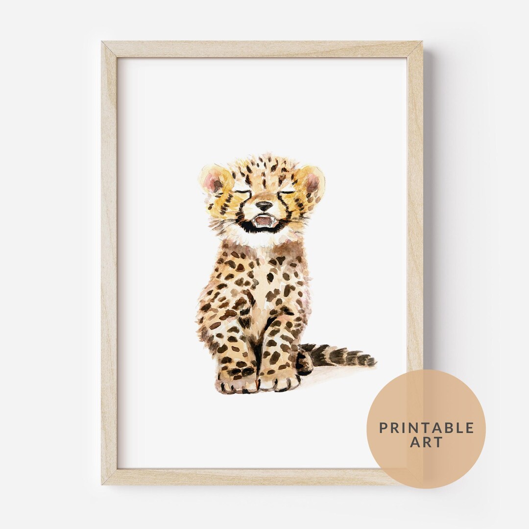 Cheetah Nursery Printable, Safari Animal Wall Art Download - Etsy