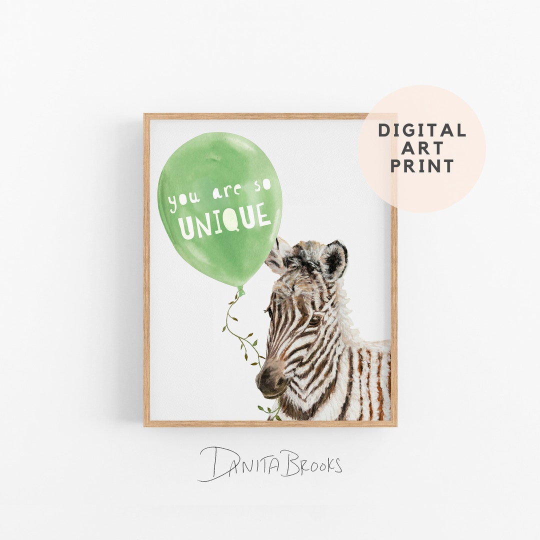 Kinder Spielzimmer Tier Zebra Kunstdruck Inspirierend Zitat Poster Baby