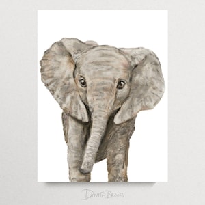 Safari Nursery Wall Art Set, Elephant Giraffe Lion Cub Prints image 5