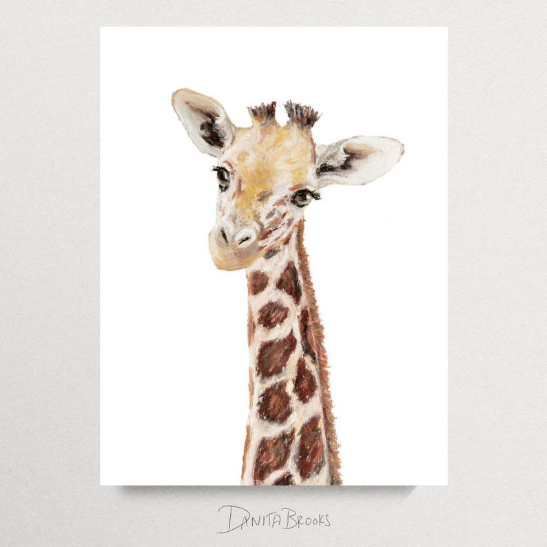 Safari Nursery Wall Art Set, Elephant Giraffe Lion Cub Prints image 4
