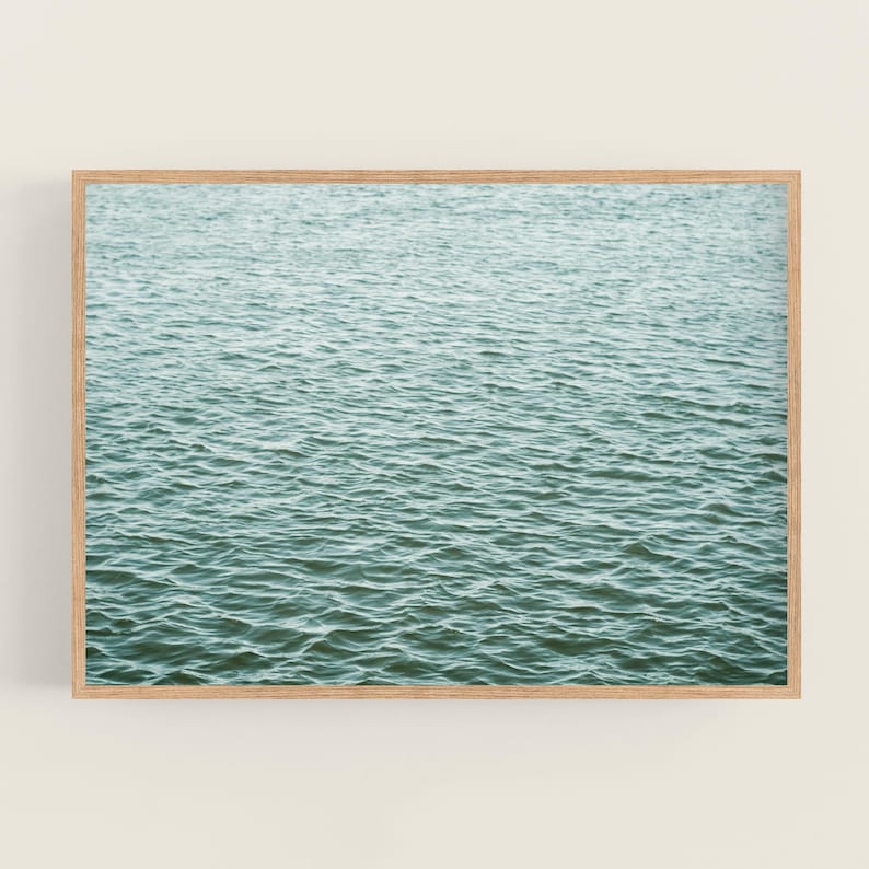 Large Ocean Print Serene Wall Art Print Blue Water Tropical Print Ocean Waves Modern Coastal Art Ocean Wall Art Print image 1