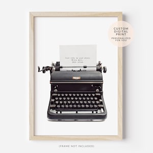 Cita personalizada imprimible, cuadro decorativo personalizado con máquina de escribir