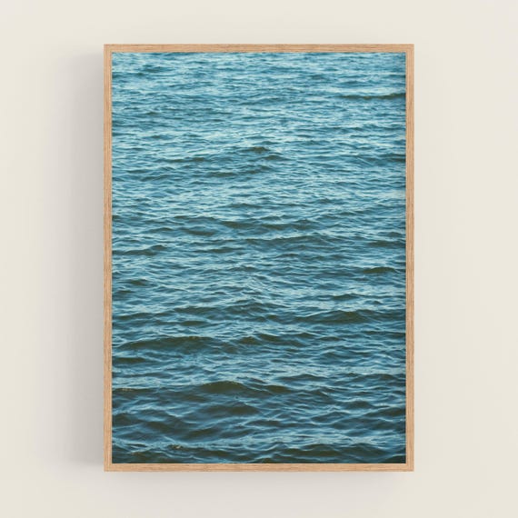 Serene Wall Art Large Ocean Print Blue Water Tropical Print Ocean Waves Modern Coastal Wall Art Print Calming Minimalist Water Print