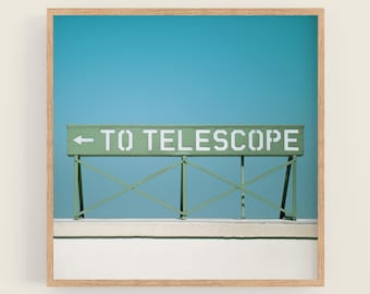 Telescoopteken Art Print Telescoopkunst Los Angeles Print Griffith Observatory Astronomy Large Wall Art PRINT AND SHIP