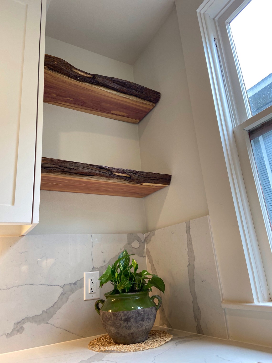 Live Edge Cedar Wood Floating Shelves Rustic Mother's Day Etsy