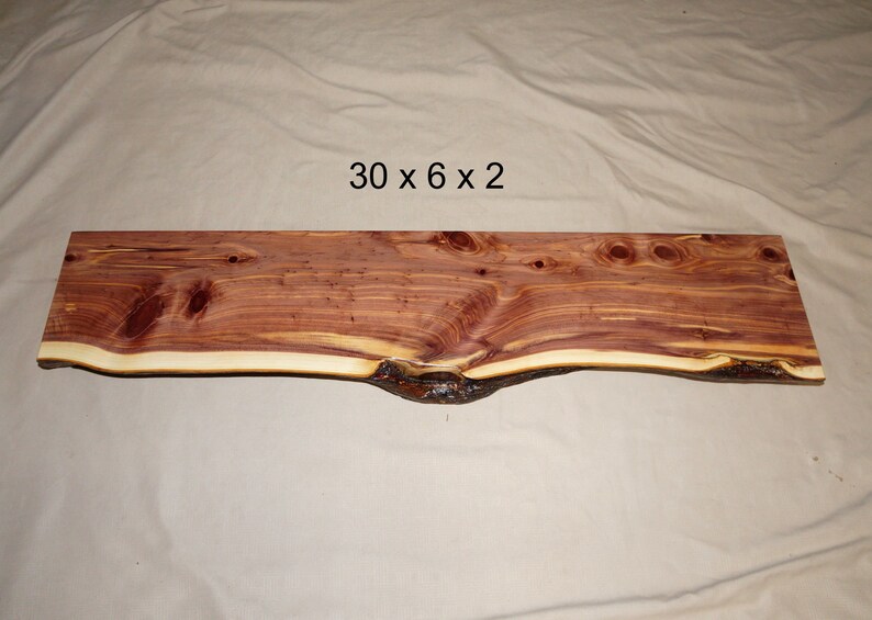 Live Edge Cedar Wood Floating Shelves Rustic Mother's Day Etsy