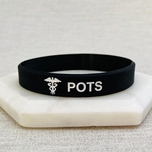POTS Medical Alert Wristband Awareness Bands For Postural Tachycardia Syndrome Dysautonomia Support Gift For Men Women Ladies Band UK