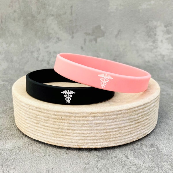 Custom Medical Wristband For Teens Teenagers Small Wrist Bracelet Girls Boys Unisex Black Pink Personalised Medic Alert Message Hidden 180mm