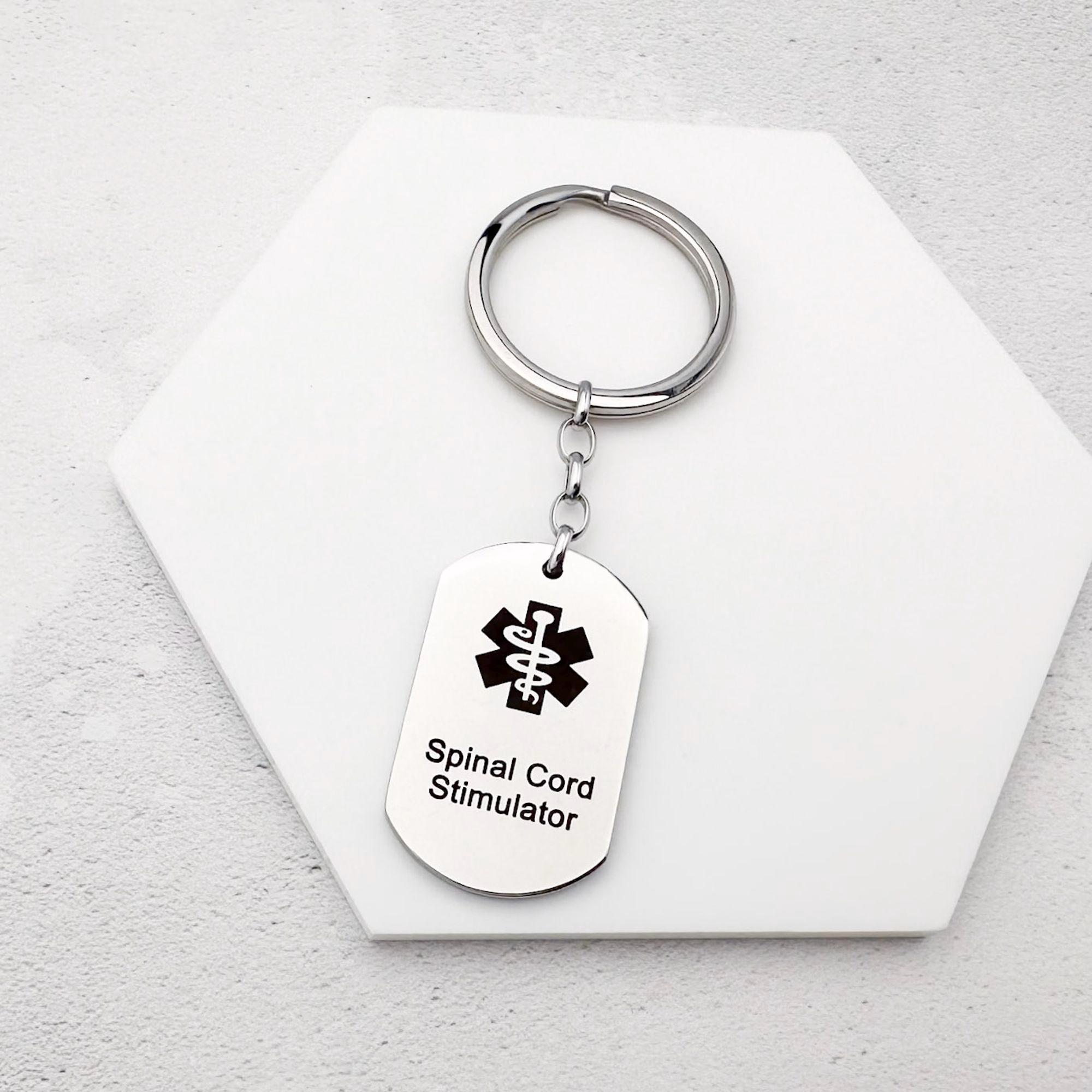 Spinal Cord Stimulator Keychain – Medical Alert Stainless Steel