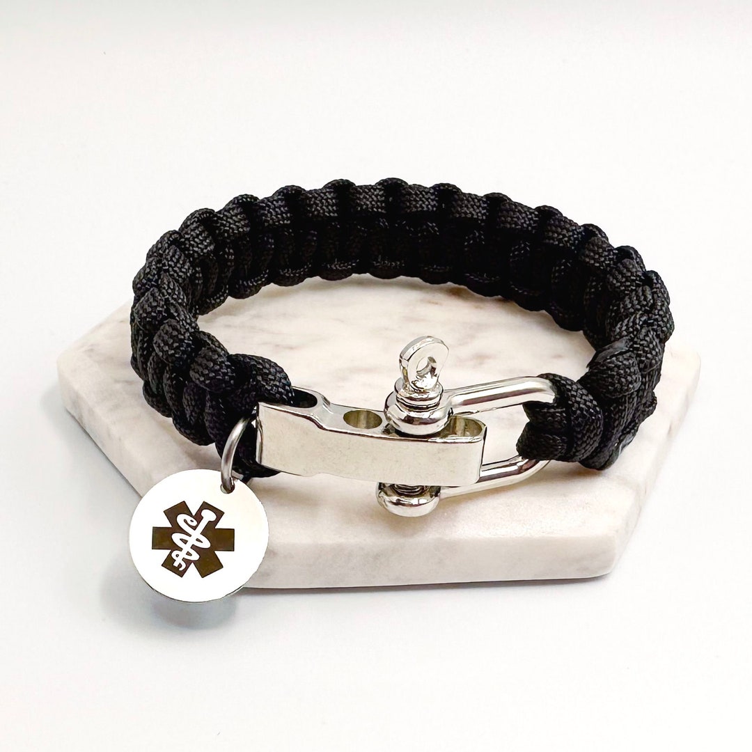 Personalized Paracord Medical Alert Bracelet: Chunky Style - Main Image