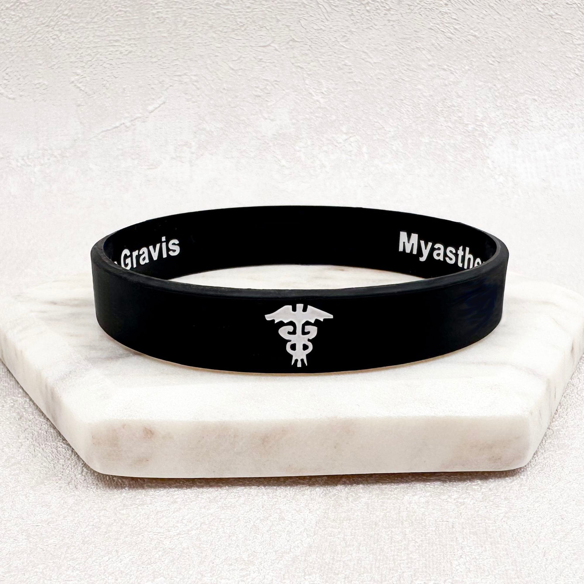 Myasthenia Gravis Medical Alert Wristband: Hidden Message, Unisex