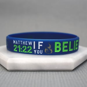 Bible Verse Bracelet For Religion Religious Scripture Faith Love Power Awareness Support Silicone Bands Ladies Mens Unisex UK Matthew 21:22