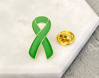 Adrenal Cancer Awareness Pin For Men Women Ladies Liver Gallbladder Support Mental Health Unisex Ribbon Badge Him Medical Alert UK Green