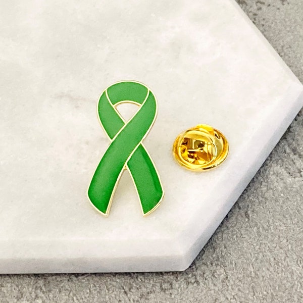 Adrenal Cancer Awareness Pin For Men Women Ladies Liver Gallbladder Support Mental Health Unisex Ribbon Badge Him Medical Alert UK Green