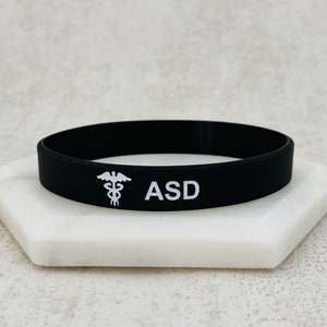 ASD Medical Wristband Awareness Support ID Autistic Aspergers Autism Alert Wristbands Black Silicone Band Men Womens Ladies Bands Jewelry UK