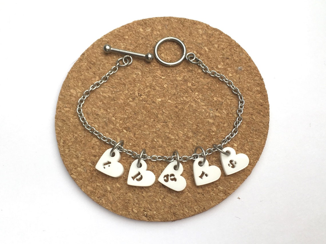 Candy heart bracelet bangle ladies sweetie love heart Etsy