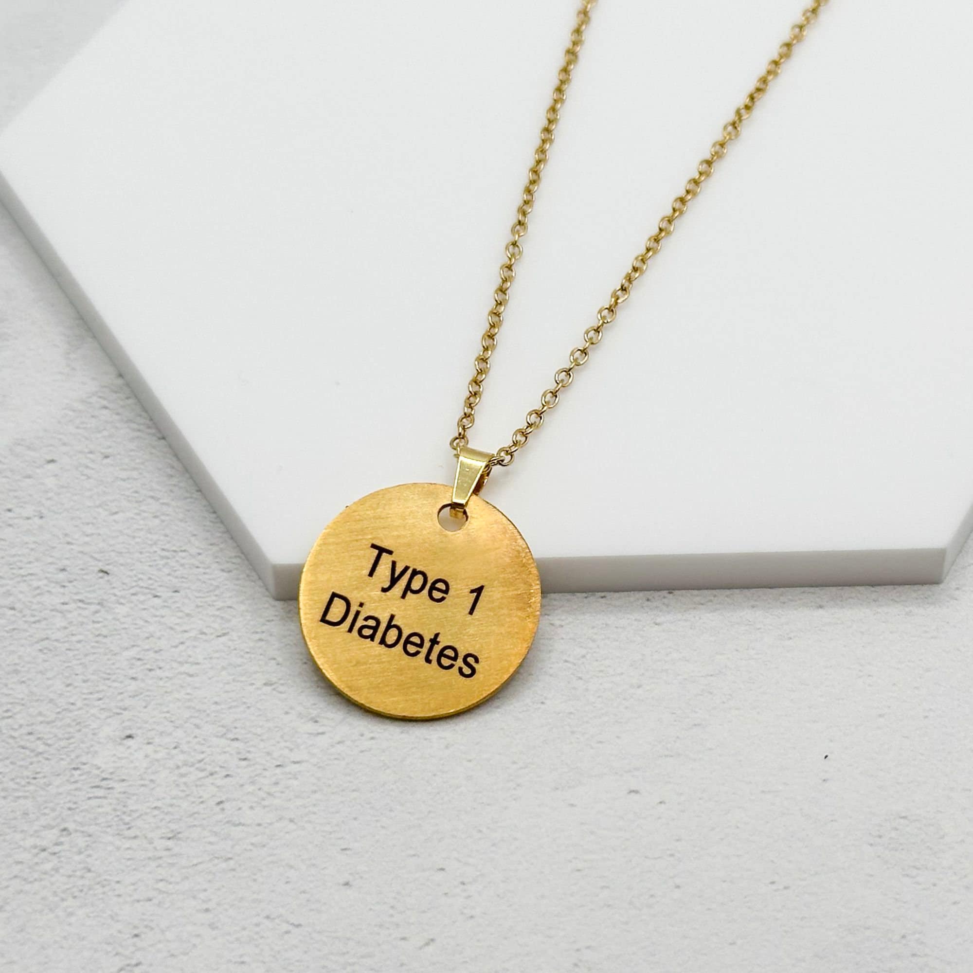 Collana con identificazione medica personalizzata - Etichetta di allerta in acciaio inossidabile incisa per diabete, epilessia, autismo, demenza