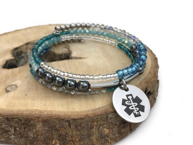 Medical alert bracelet diabetes asthma epilepsy allergy memory Etsy