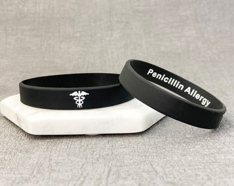 Penicilina Alergia Mensaje Oculto Pulsera de Alerta de - Etsy España