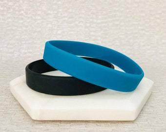 Personalised Wristband Plain Black Teal Silicone Bracelet Personalized Customized Silicone Band Custom Engraved Customised Message