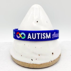Autism Awareness Bracelet Support Love Infinity ASD Aspergers Autistic Silicone Band Wristband Jewelry Jewellery Navy Blue Mens Womens Gift