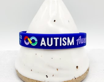 Autism Awareness Bracelet Support Love Infinity ASD Aspergers Autistic Silicone Band Wristband Jewelry Jewellery Navy Blue Mens Womens Gift