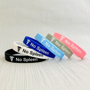 Polsbandjes zonder milt Unisex cadeaus voor mannen vrouwen dames Zijn haar sieraden Medic Alert ID-armbanden zwart wit Splenectomie Medische band VK
