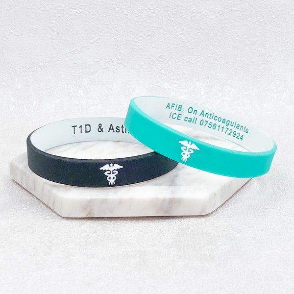 Confidential Wristband For Men Women Unisex Gift Secret Message Discrete Bands Bracelet Custom Personalised Text UK 152mm 180mm 202mm 228mm