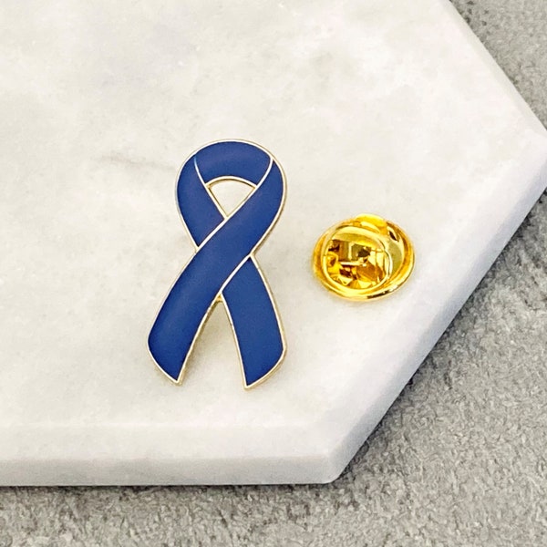 Blue Ribbon Pin For Anti-Bullying Guillain Barre Syndrome Ankylosing Spondylitis Colon Colorectal Cancer POTS Support Mens Womens Unisex UK