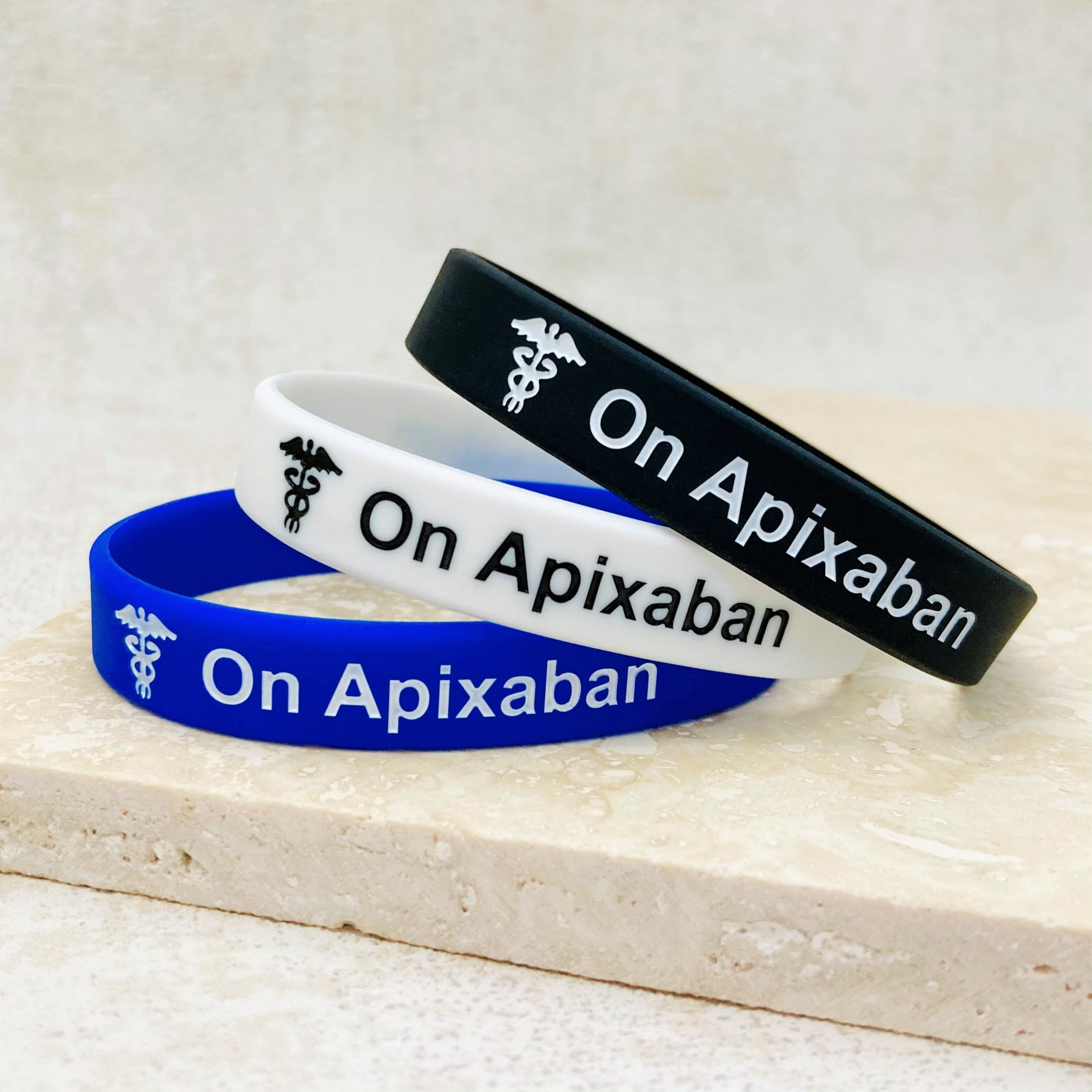 On Apixaban Bracelet Medical ID Band Wristband Alert Etsy UK