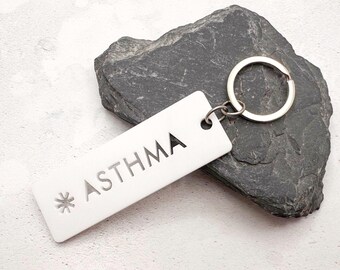 Asthma Medical Alert Keychain – Acrylic Emergency ID Tag Gift