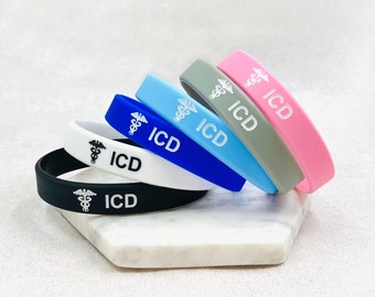 ICD Wristbands Implant Awareness Heart Implantable Cardiac Device Gift For Men Women Ladies Cardioverter Defibrillator Set Of 3 Bands UK