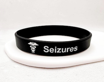 Seizure Alert Medical ID Bracelet | Silicone Wristband For Epilepsy & Seizure Disorders